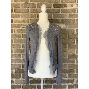 Small Gray Cardigan Sweater With Studs Poof Excellence